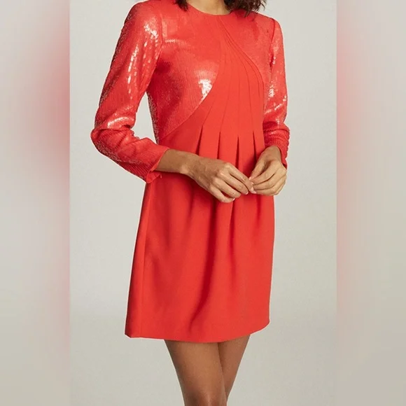 Reiss Coral Sequin-Back Mini Dress - Picture 3 of 3